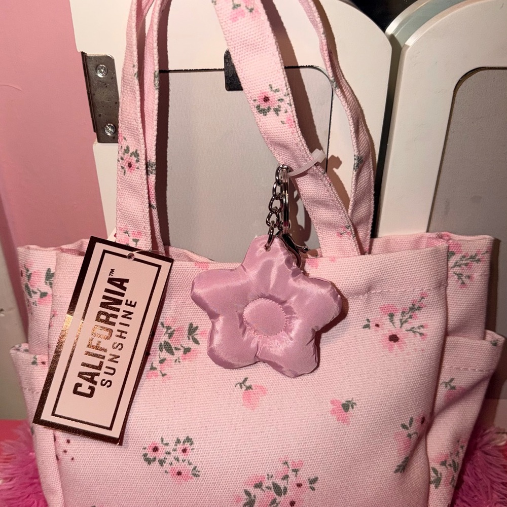 T.J.Maxx Pink Floral Kids Tote with Star Charm